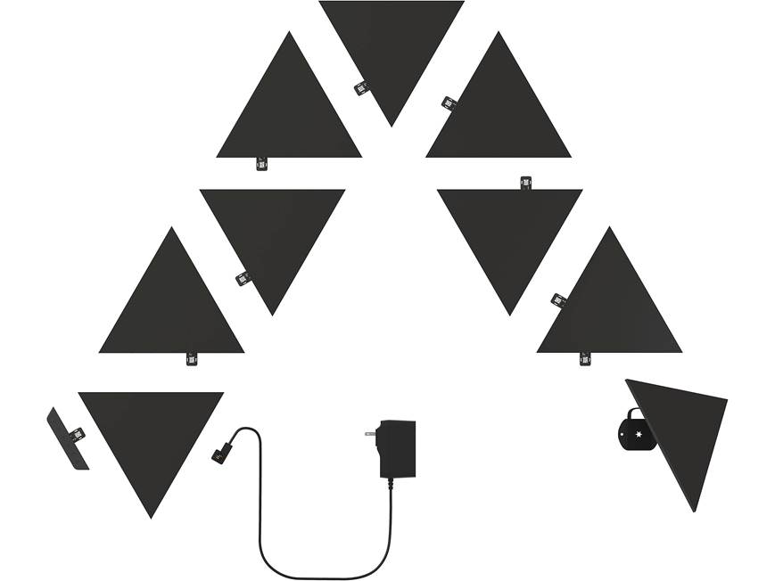 Nanoleaf Shapes Ultra Black Triangles Smarter Kit Base kit with 9 Nanoleaf Shapes Ultra Black Triangles Smarter Kit Base kit with 9