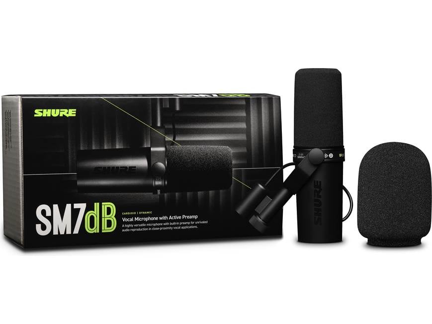 Shure SM7dB Large-diaphragm cardioid dynamic microphone with built