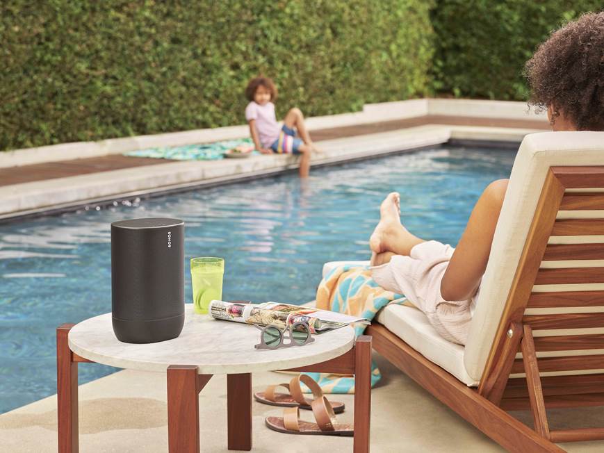 Sonos Move (Black) Wireless portable speaker with built-in Amazon