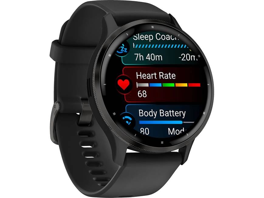 Garmin Venu 3 (Slate Steel bezel, Black case) GPS smartwatch