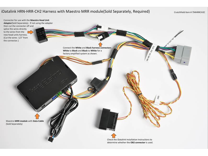 iDatalink HRN-HRR-CH2 Vehicle-specific Harness ( ADS-MRR or ADS