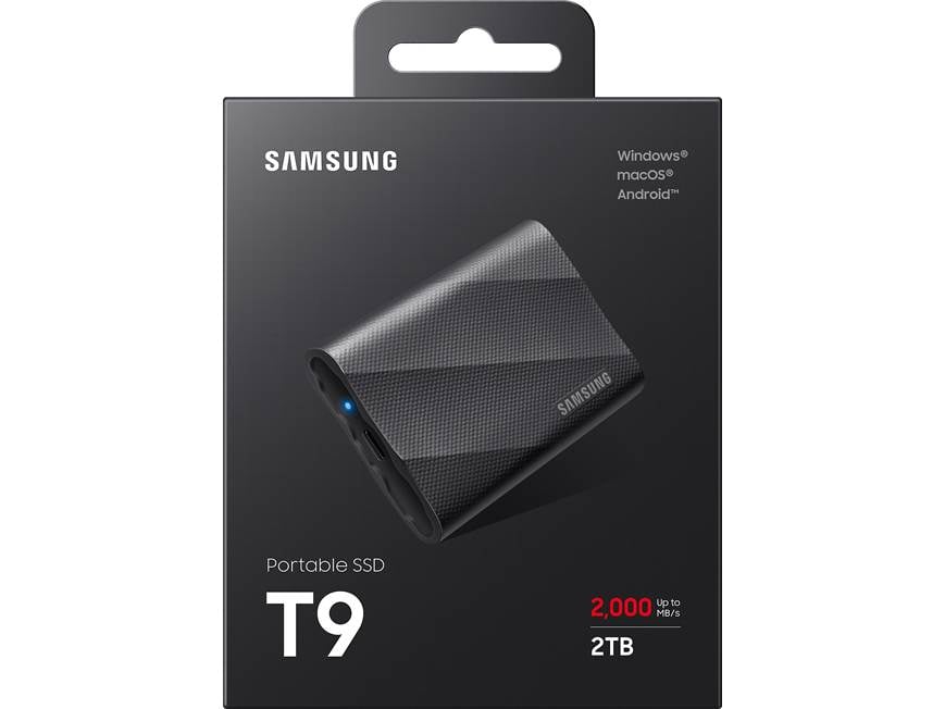 Samsung T9 (2TB) Portable SSD with USB 3.2 Gen 2x2 (2TB) at