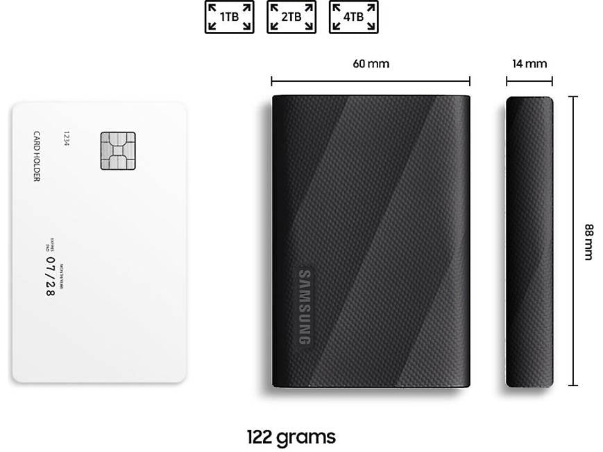 Samsung T9 (4TB) Portable SSD with USB 3.2 Gen 2x2 (4TB) at