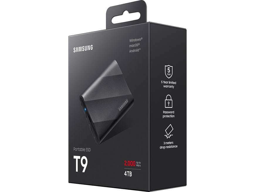Samsung T9 (4TB) Portable SSD with USB 3.2 Gen 2x2 (4TB) at