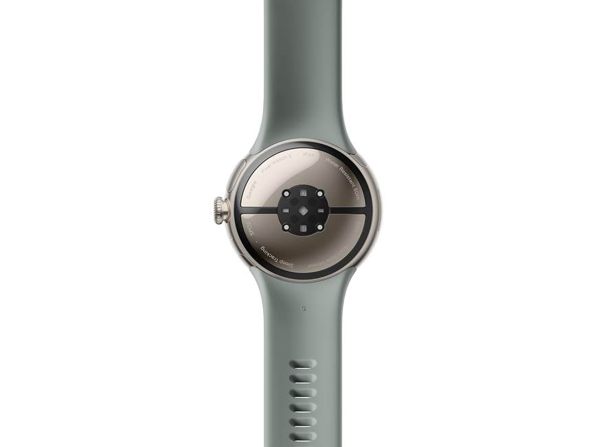 Google Pixel Watch 2 (Champagne Gold case and Hazel Active band