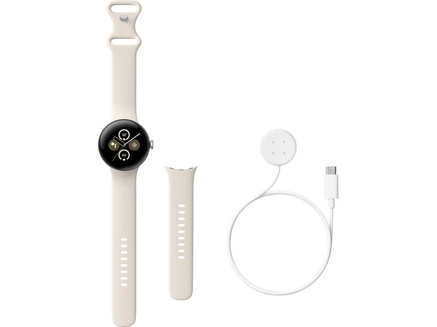 Google Pixel Watch 2 (Polished Silver case and Porcelain Active