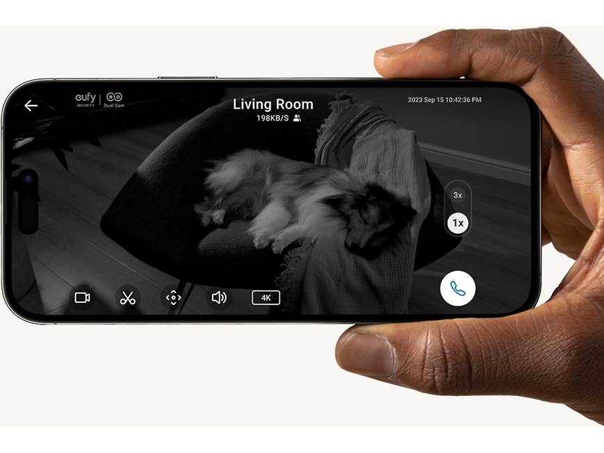 Eufy Security Indoor Cam S350, Dual Cameras, 4K UHD Security Camera with 8 × Zoom, 360 ° Camera, Baby Monitor, Pet Camera, Human/Pet Detection, AI Tracking, 2.4G/5G Wi-Fi, Plug in(code available