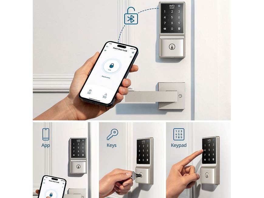 eufy by Anker Smart Lock C210 (Satin nickel) Smart lock with Wi-Fi