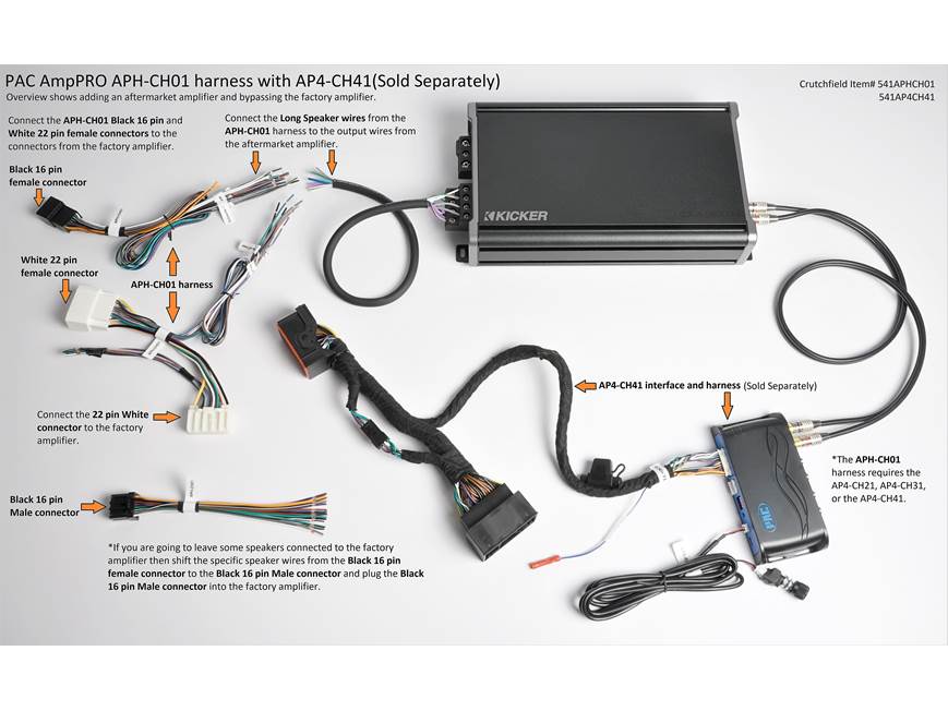 パックオーディオ　aph-ch01 PAC APH-CH01 AmpPro Harness T-harness for adding an aftermarket