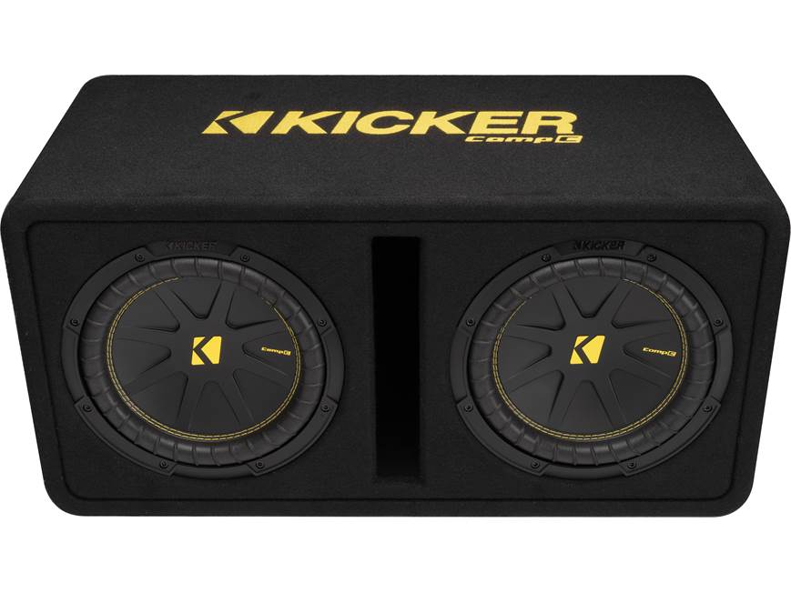 KICKER CompC10 2発ウーファーボックス付き Kicker 50DCWC102 2-ohm ported enclosure with two 10