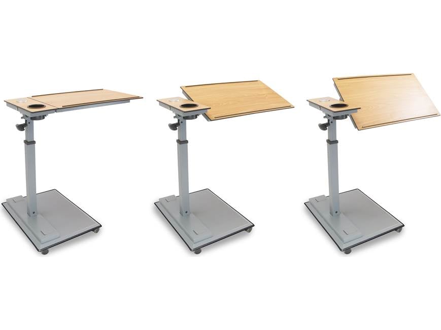 Three WiseLift tables with different top tilts