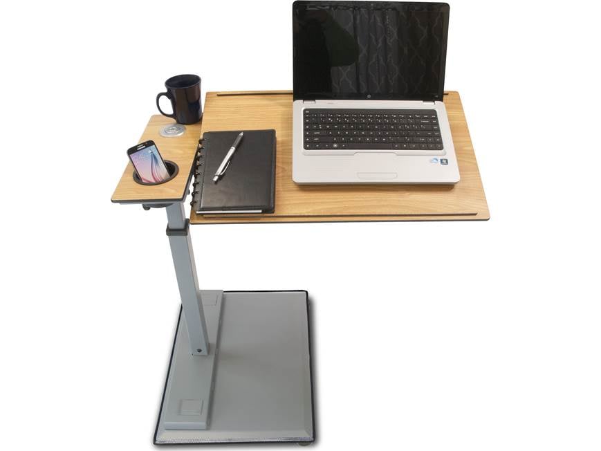 WiseLift table with accessories like phone and cup