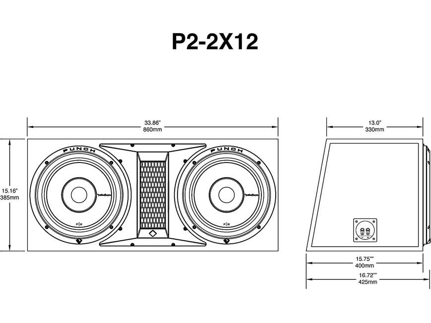 Rockford Fosgate スタジャン LLサイズ Rockford Fosgate P2-2X12 Ported enclosure with two 12