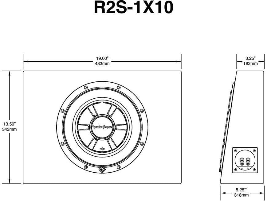 Rockford Fosgate R2S-1X10 Sealed truck-style enclosure with one 10