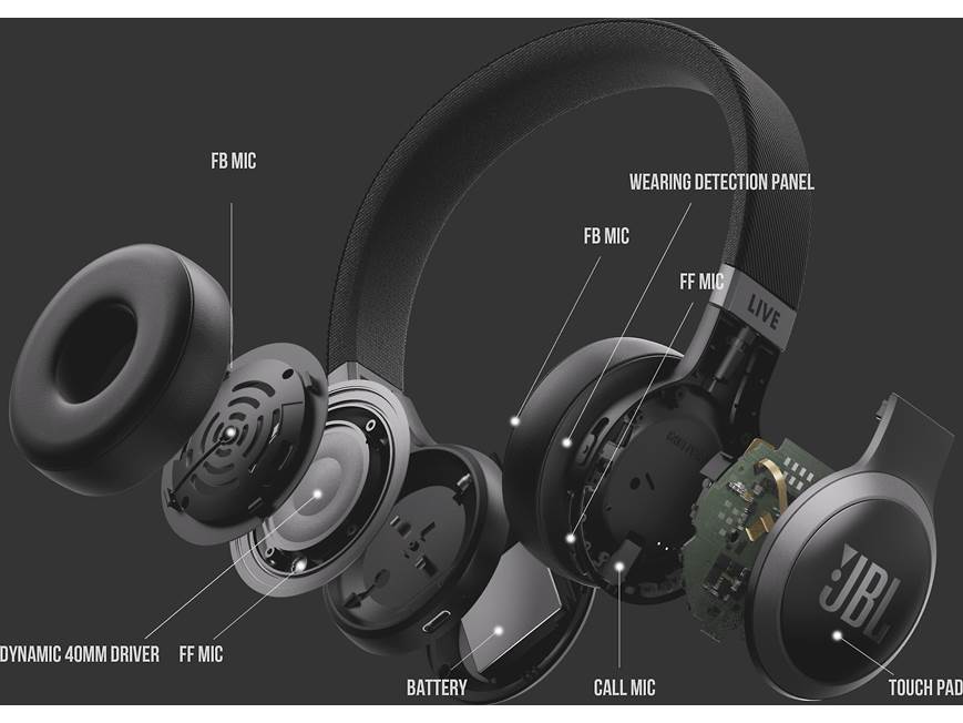 JBL Live 670NC (Black) On-ear wireless Bluetooth® noise-canceling