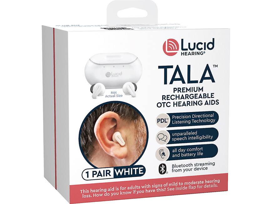 Lucid Hearing Tala Rechargeable over-the-counter hearing aids with