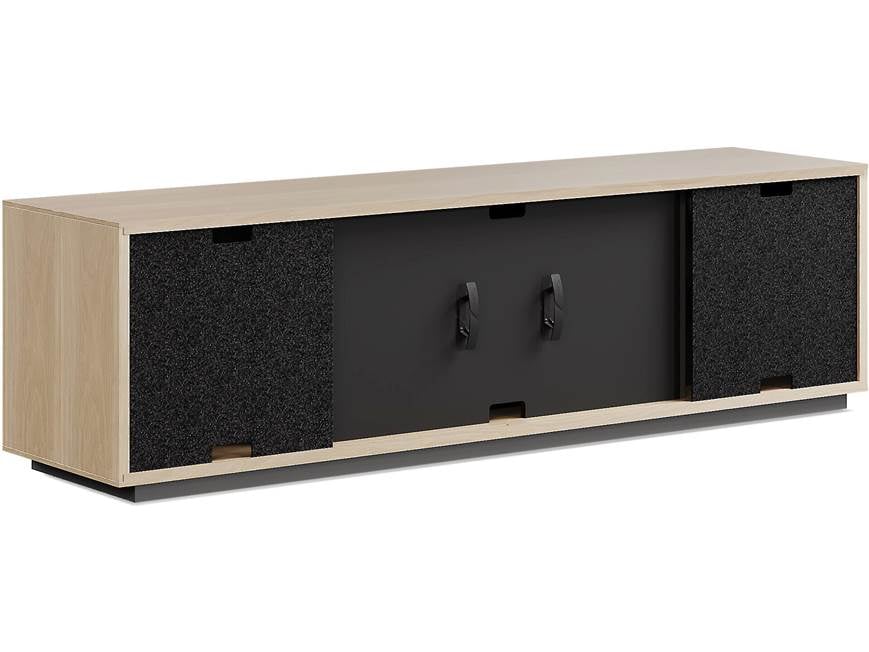 Back of console showing two door panels opened