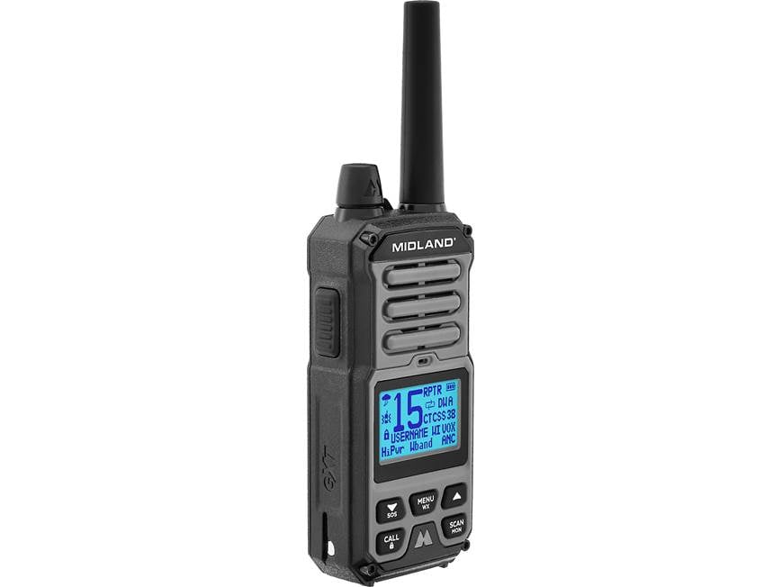 Midland GXT67 PRO Handheld 5-watt two-way GMRS radio at Crutchfield
