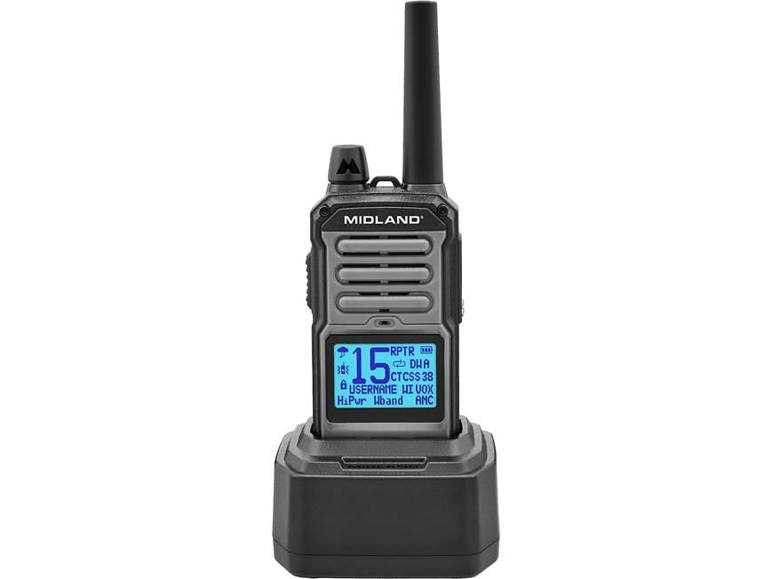 Midland GXT67 PRO Handheld 5-watt two-way GMRS radio at Crutchfield