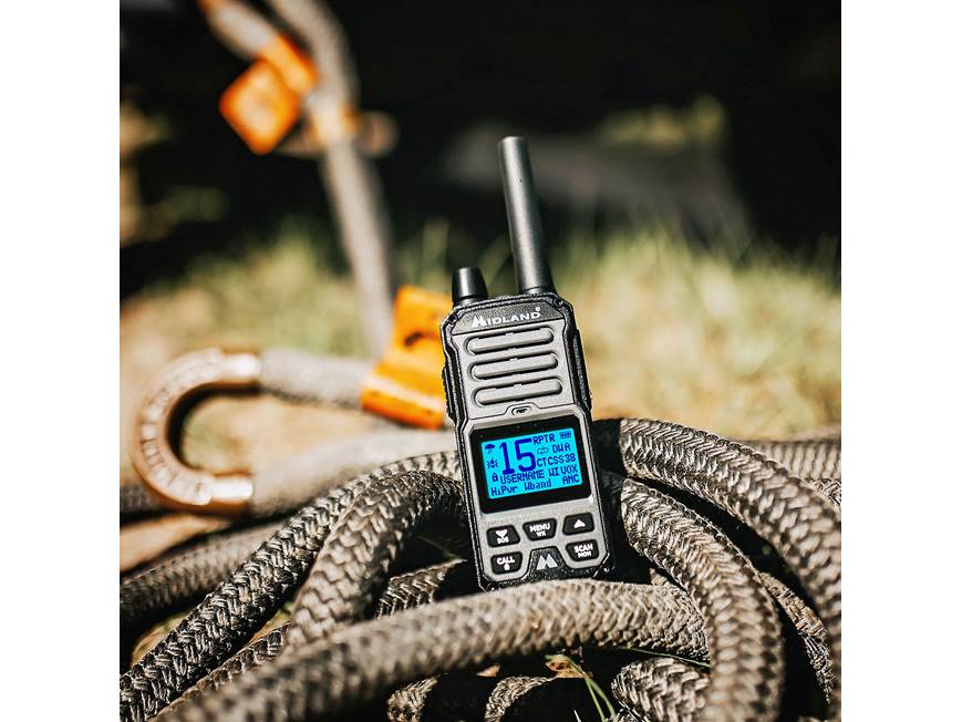 Midland GXT67 PRO Handheld 5-watt two-way GMRS radio at Crutchfield