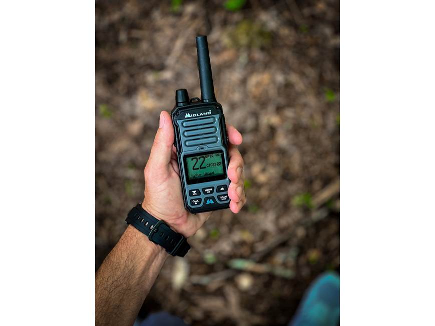 Midland GXT67 PRO Handheld 5-watt two-way GMRS radio at Crutchfield