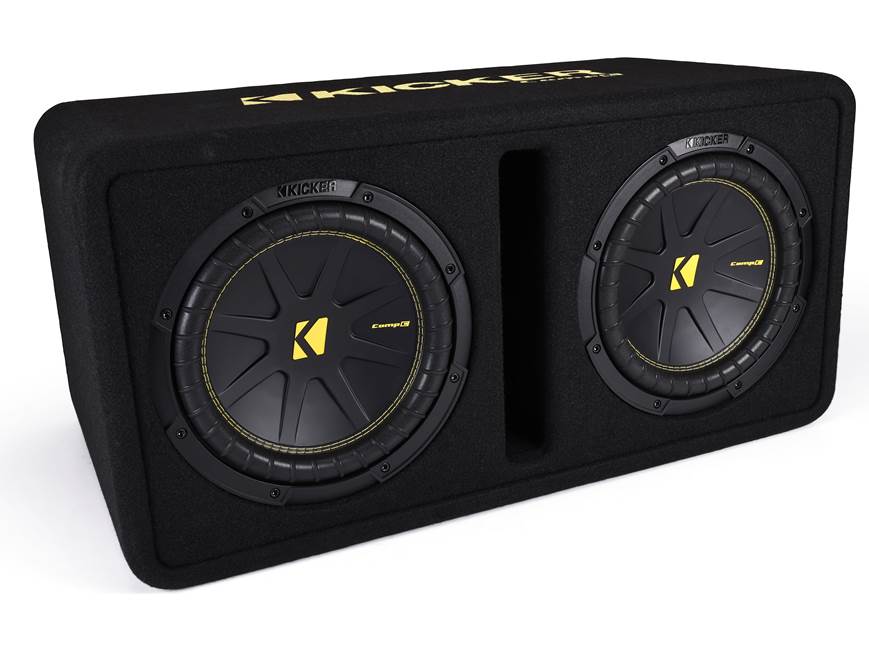 Kicker 50DCWC102 2-ohm ported enclosure with two 10
