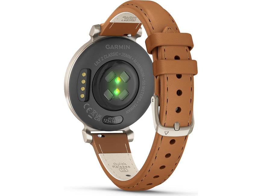 Garmin Lily 2 Classic (Cream Gold bezel, Tan leather band