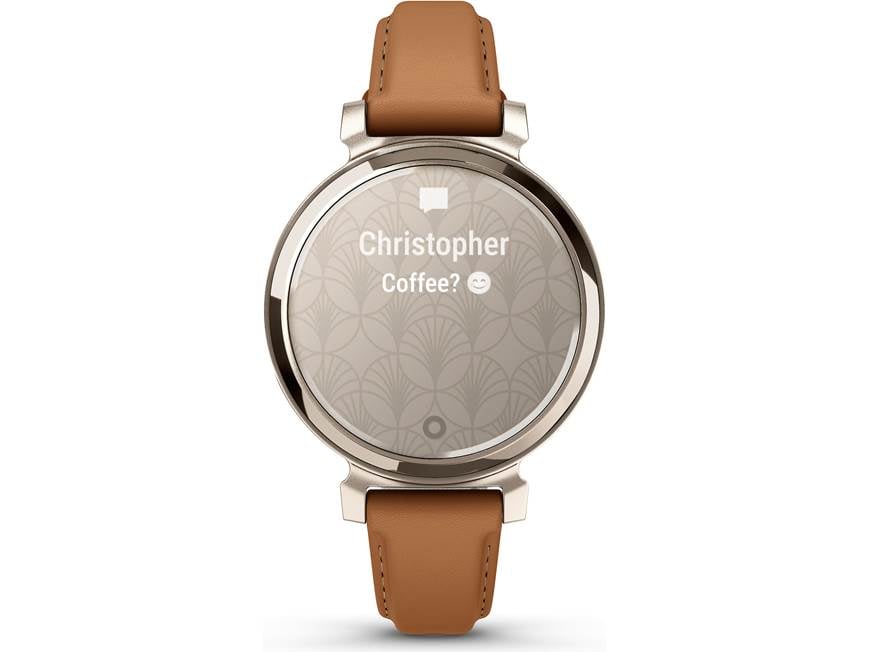 Garmin Lily 2 Classic (Cream Gold bezel, Tan leather band