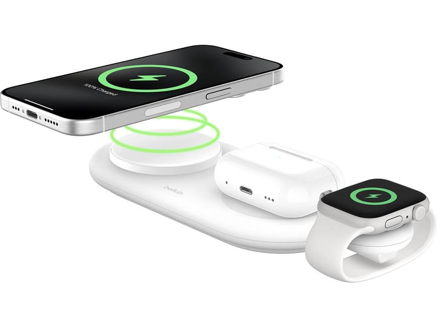 Belkin BoostCharge Pro (White) 3-in-1 wireless magnetic charger