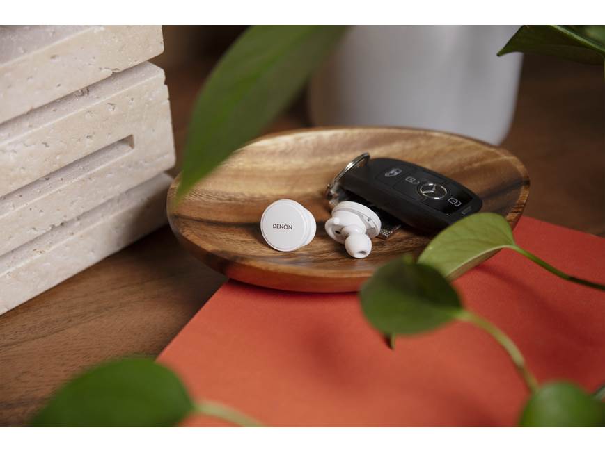 Denon PerL Pro (White) Wireless noise-canceling earbuds with