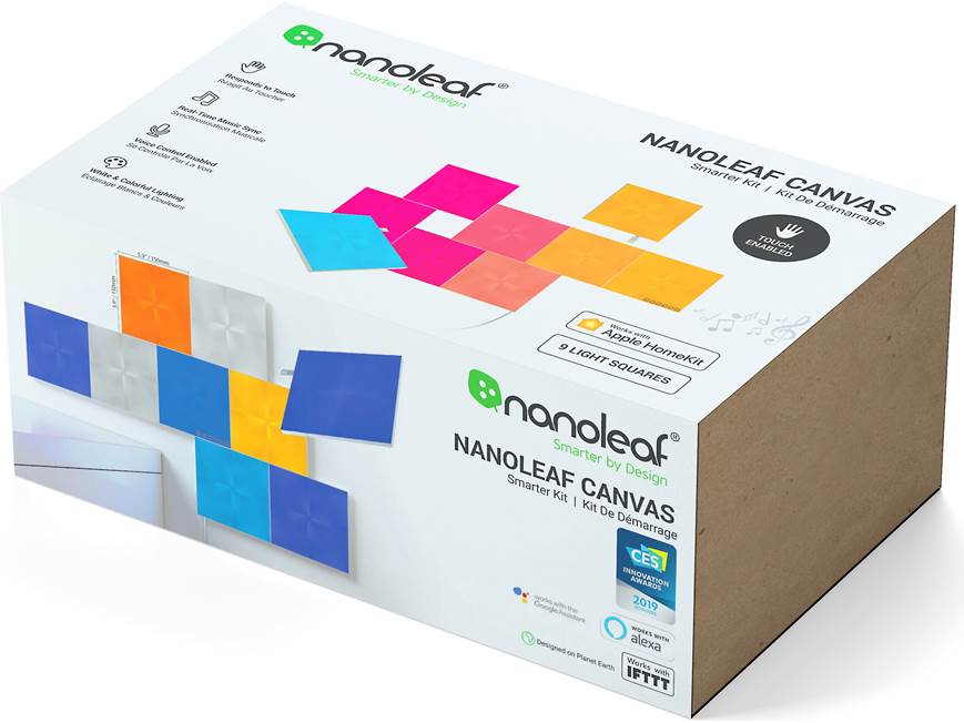 Nanoleaf Canvas Smarter Kit Base kit with 9 square smart light
