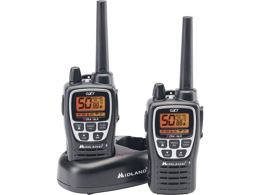 Midland GXT3000VP4 50-channel two-way radio kit with charging dock