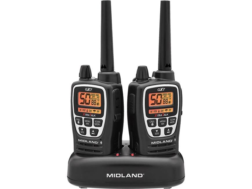 Midland GXT3000VP4 50-channel two-way radio kit with charging dock