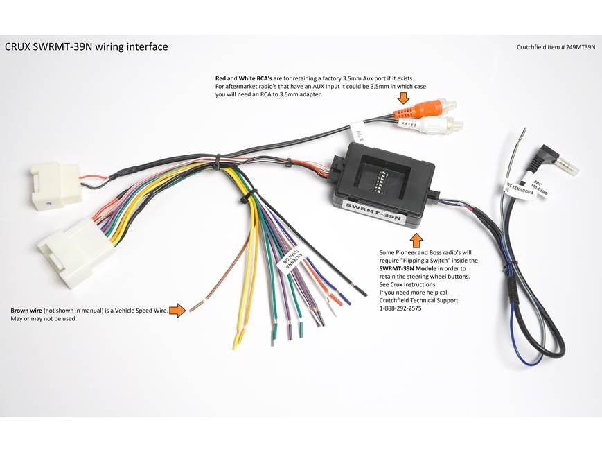CRUX SWRMT-39N Wiring Interface Retains steering wheel audio