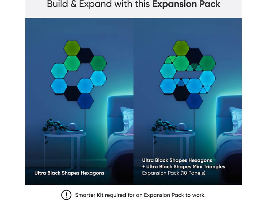 Nanoleaf Shapes Ultra Black Expansion Pack (10 Black Mini