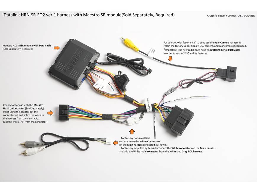IDatalink HRN-AR-HD2 AHD2 Plug And Play Amplifier DSP Harness For Motorcycles