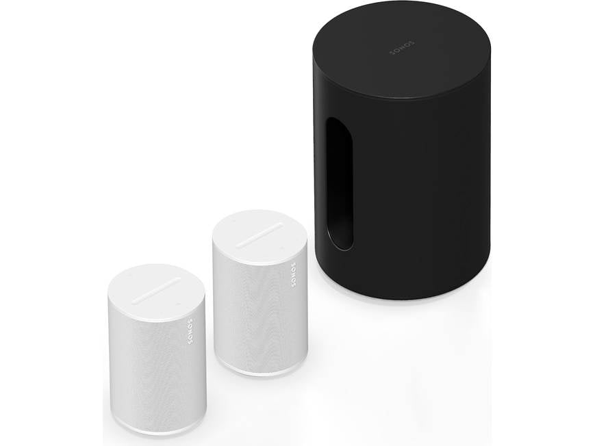 Sonos Era 100 and Sub Mini Home Theater Bundle (Black sub, white