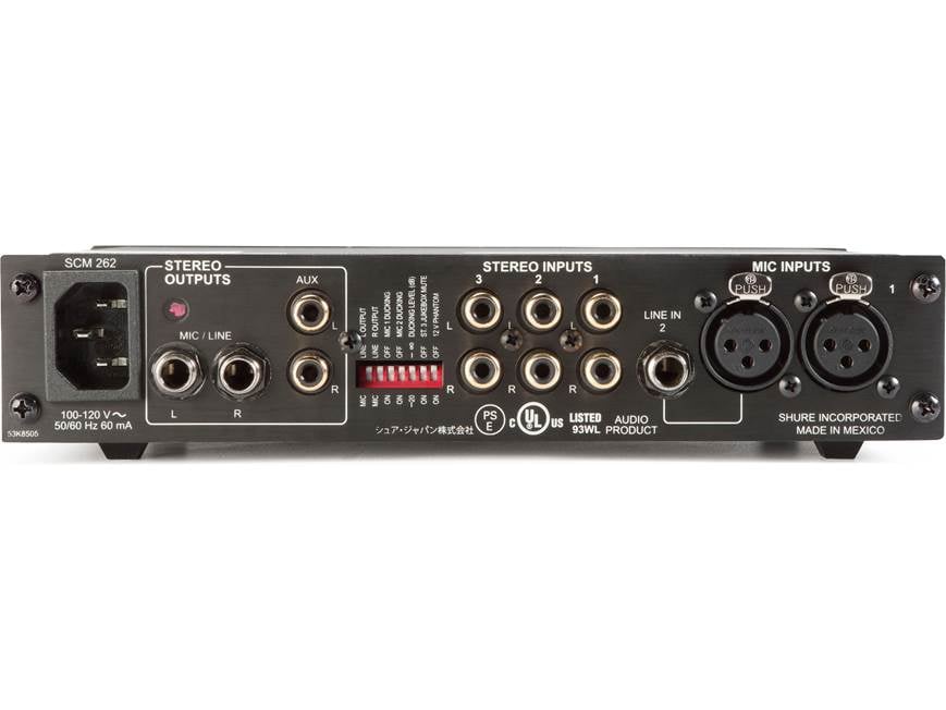 Shure SCM262 8-channel commercial mixer at Crutchfield