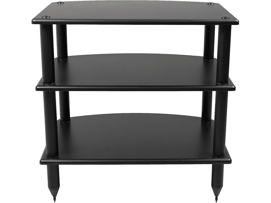 Three-tier black rack isolated