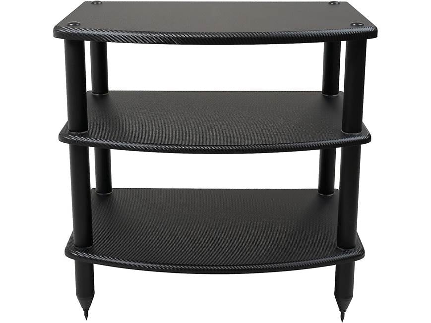 Three-tier black carbon fiber audio rack