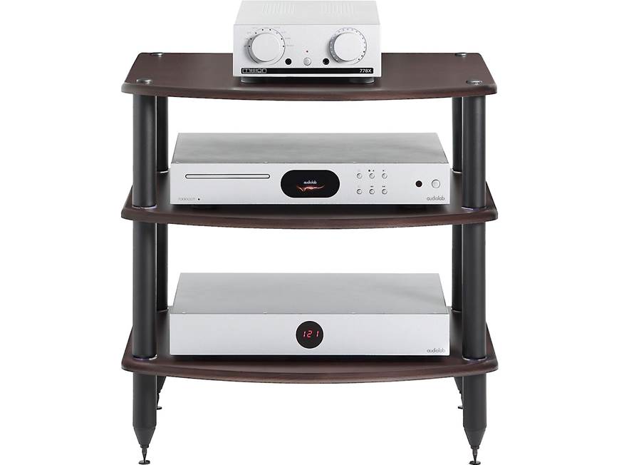 Pangea Audio Vulcan Audio Rack (Espresso with Black Posts) Modular