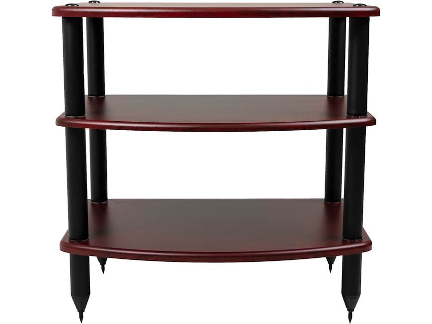 Front view of Vulcan audio rack with empty shelves