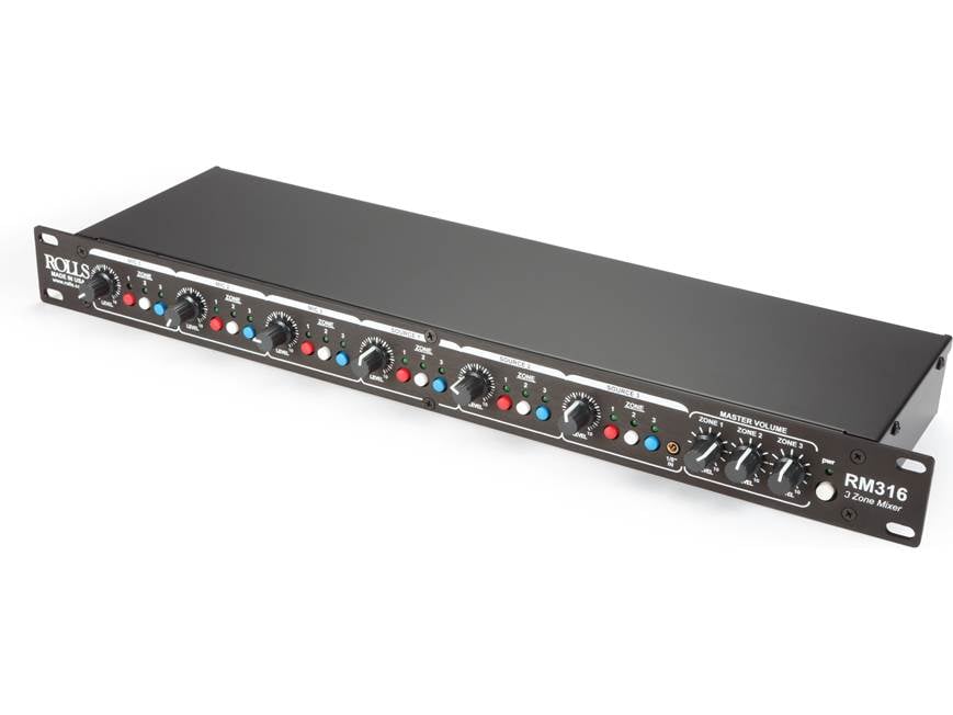 Rolls RM316 6-input/3-zone commercial mixer