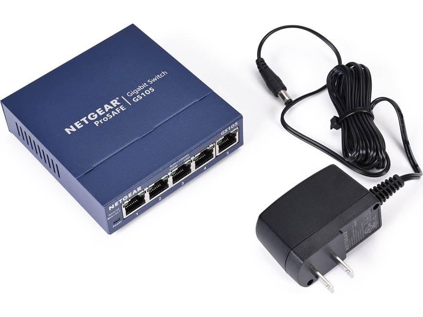 NETGEAR GS105 5-port Gigabit Ethernet switch at Crutchfield