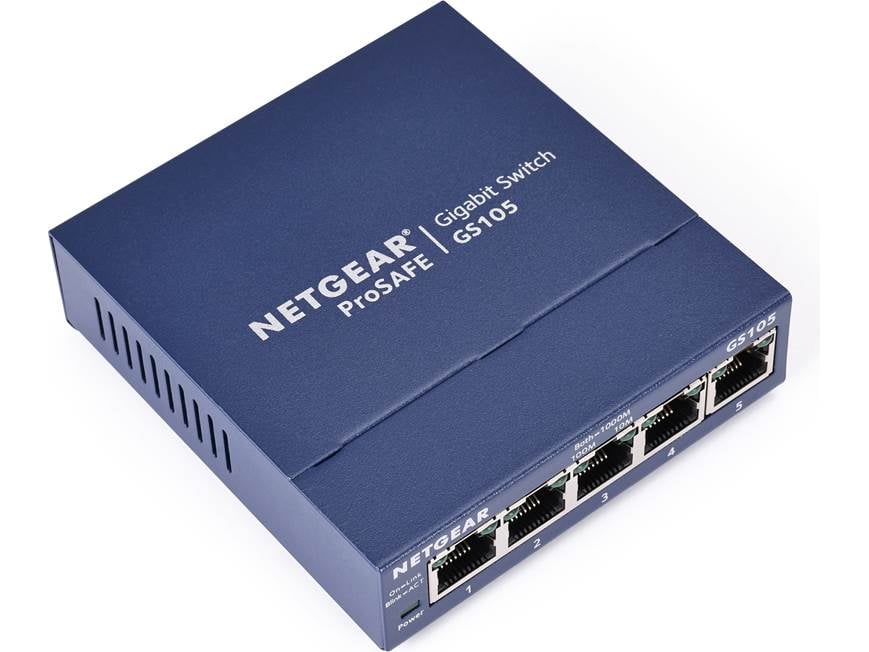 NETGEAR GS105 5-port Gigabit Ethernet switch at Crutchfield