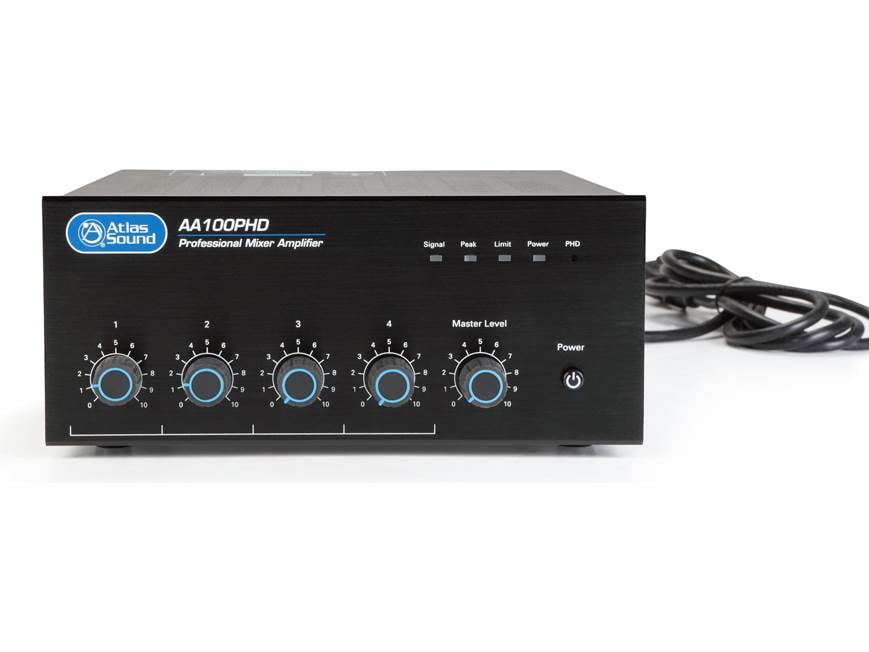 AtlasIED AA100PHD 4-input commercial mixer/amplifier — 100W x 1 at
