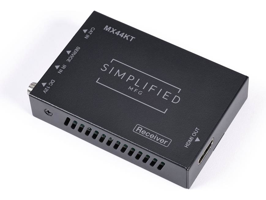 Simplified MFG MX44KT 4K-compatible HDMI-over-CAT-6 audio/video