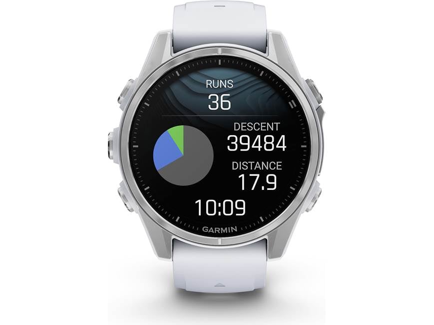 Garmin fenix 8 (Silver with Whitestone Band) Multisport GPS smartwatch  43  mm AMOLED (Silver with Whitestone Band) at Crutchfield