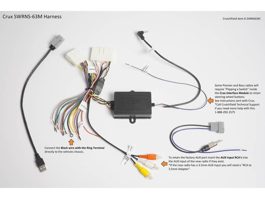 CRUX SWRNS-63M Wiring Interface Connect a new car stereo and