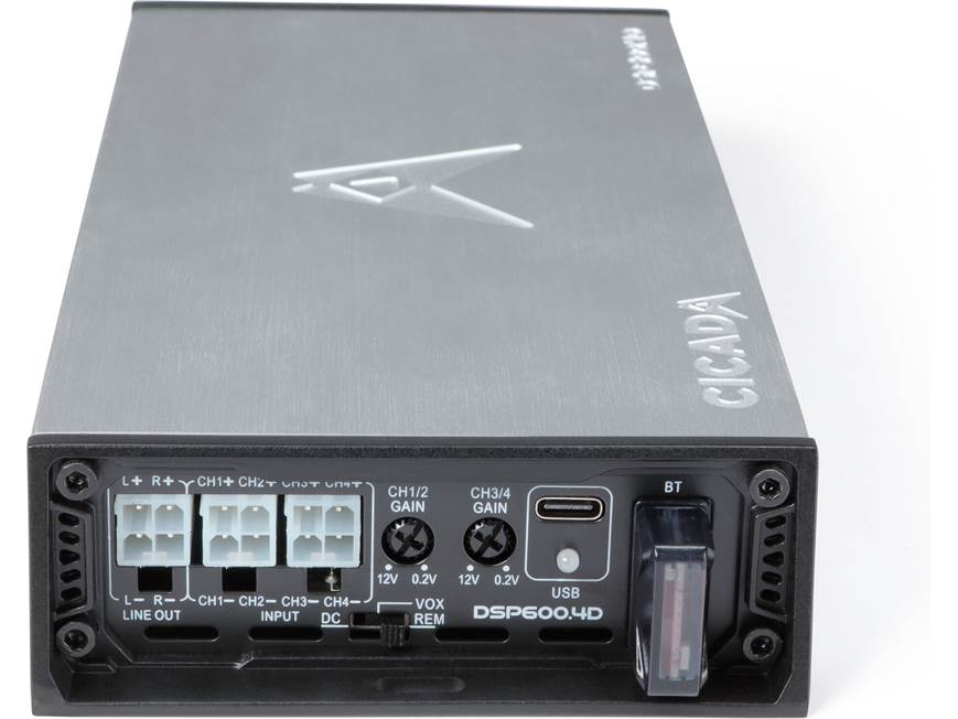 Cicada Audio DSP600.4D 4-channel motorcycle amplifier with digital